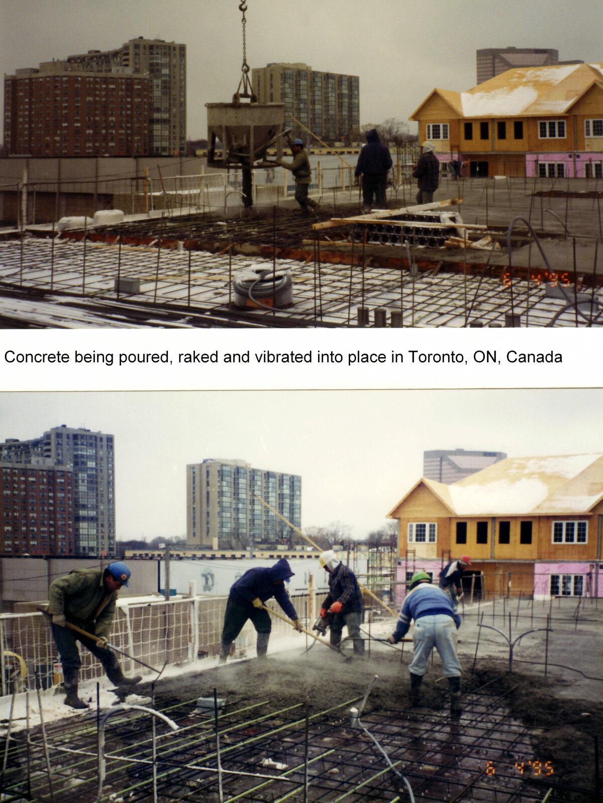 Укладка бетонной смеси в опалубку